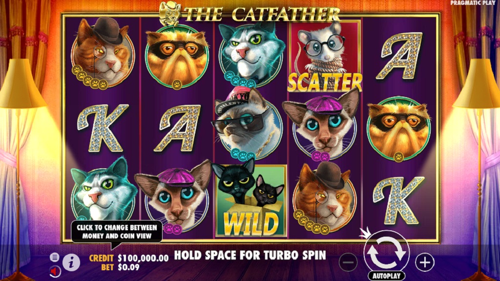 Screenshot of The Catfather slot from Pragmatic Play