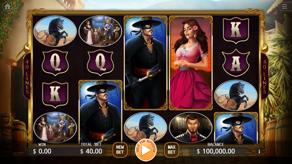 Screenshot of The Mask of Zorro slot from Ka Gaming