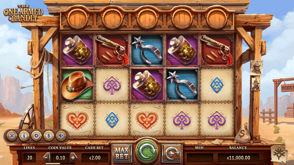 Screenshot of The One Armed Bandit slot from Yggdrasil Gaming