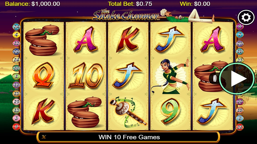 Screenshot of The Snake Charmer slot from NextGen Gaming