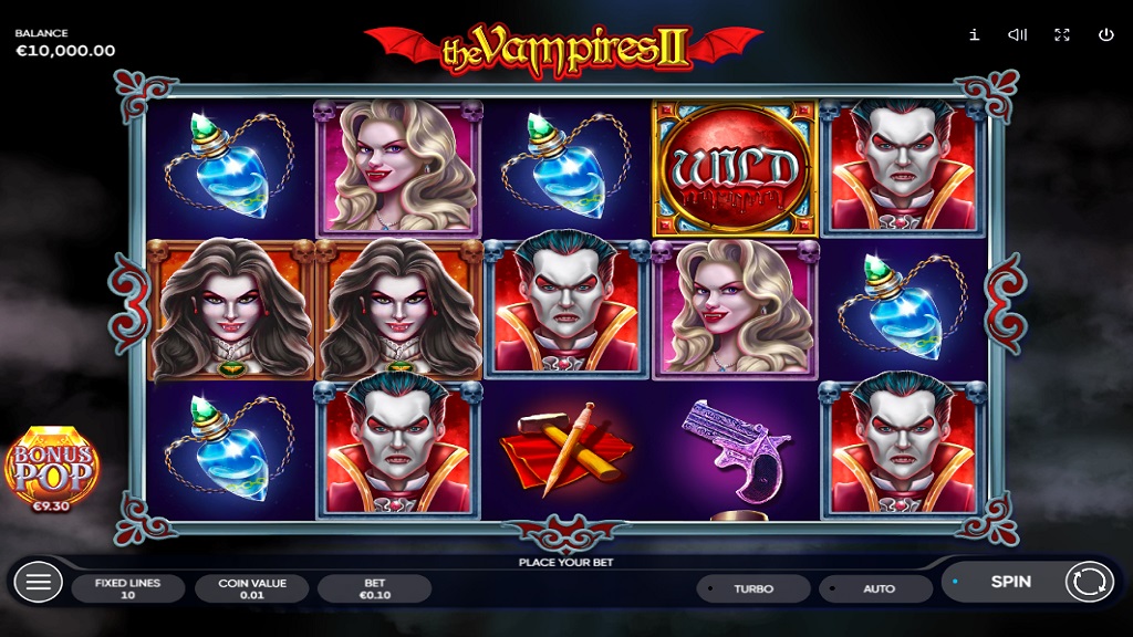 Screenshot of The Vampires 2 slot from Endorphina