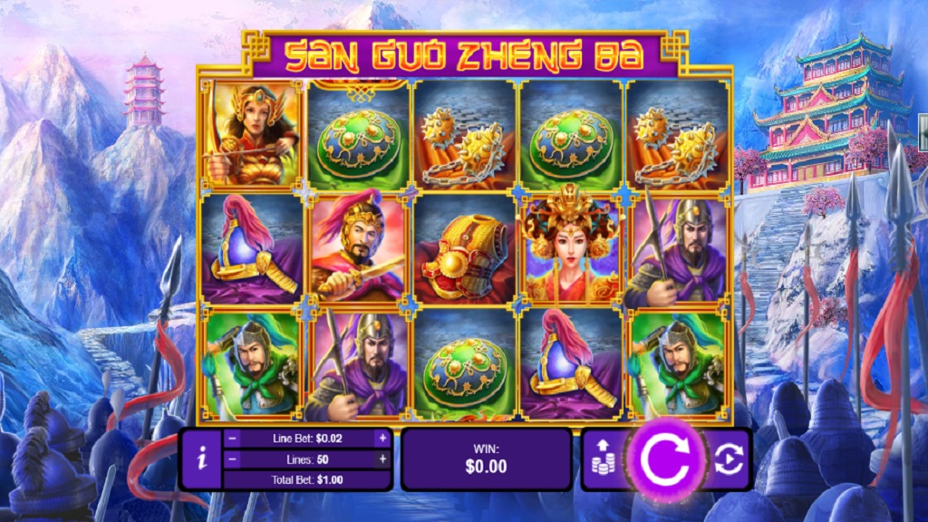 Screenshot of Three Kingdom Wars slot from Real Time Gaming