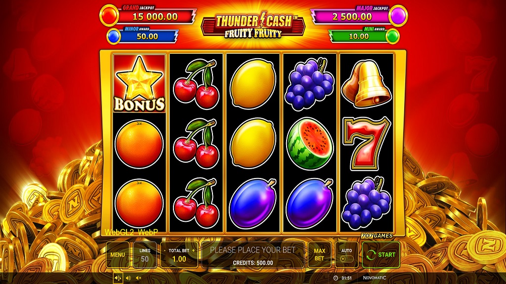 Screenshot of Thunder Cash - Fruity Fruity slot from Green Tube