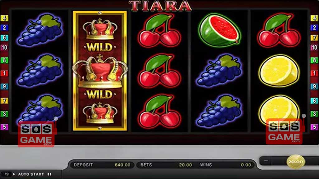 Screenshot of Tiara slot from Merkur Gaming