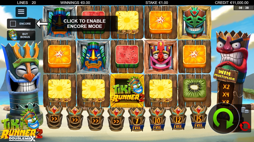 Screenshot of Tiki Runner 2 DoubleMax slot from Yggdrasil Gaming