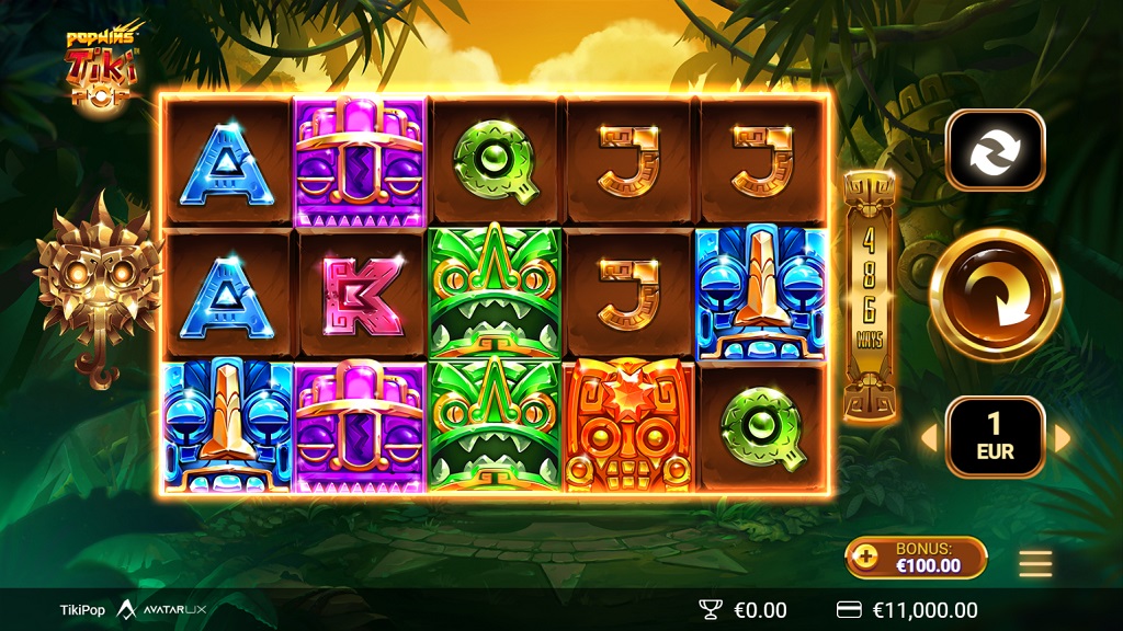 Screenshot of TikiPop slot from Yggdrasil Gaming