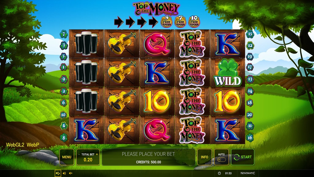 Screenshot of Top O The Money slot from Green Tube