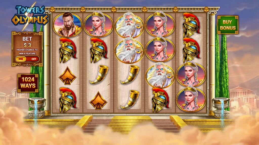 Screenshot of Towers of Olympus slot from Pariplay
