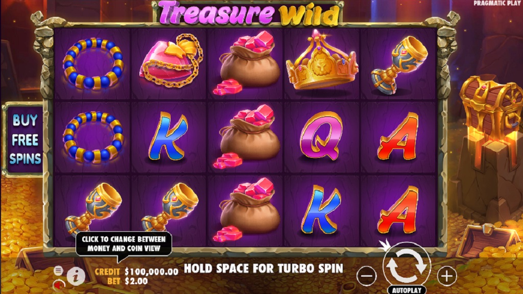 Screenshot of Treasure Wild slot from Pragmatic Play