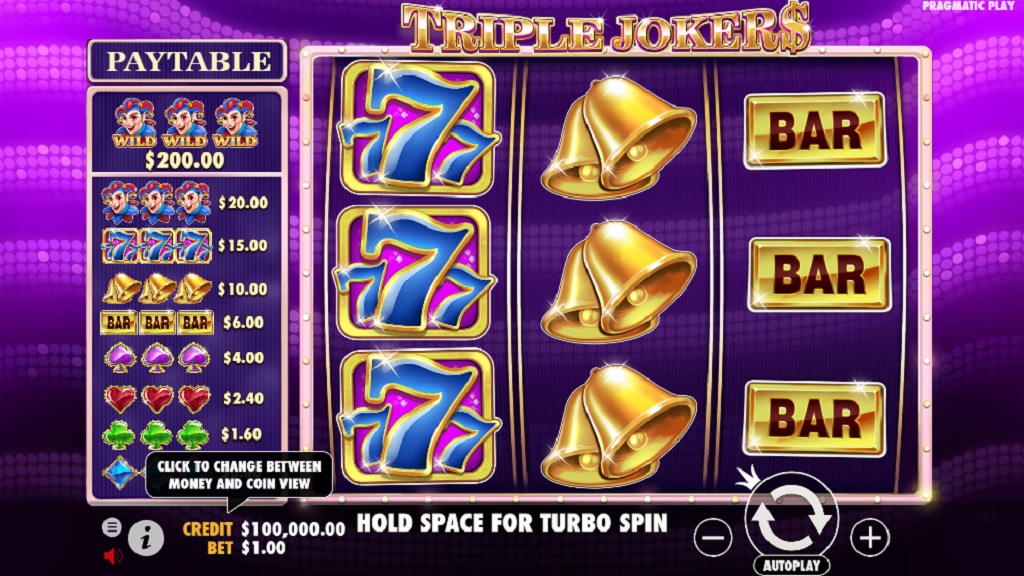 Screenshot of Triple Jokers slot from Pragmatic Play