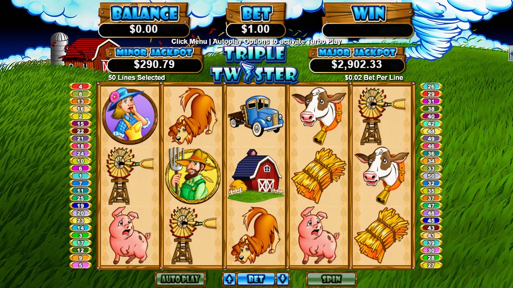 Screenshot of Triple Twister slot from Real Time Gaming