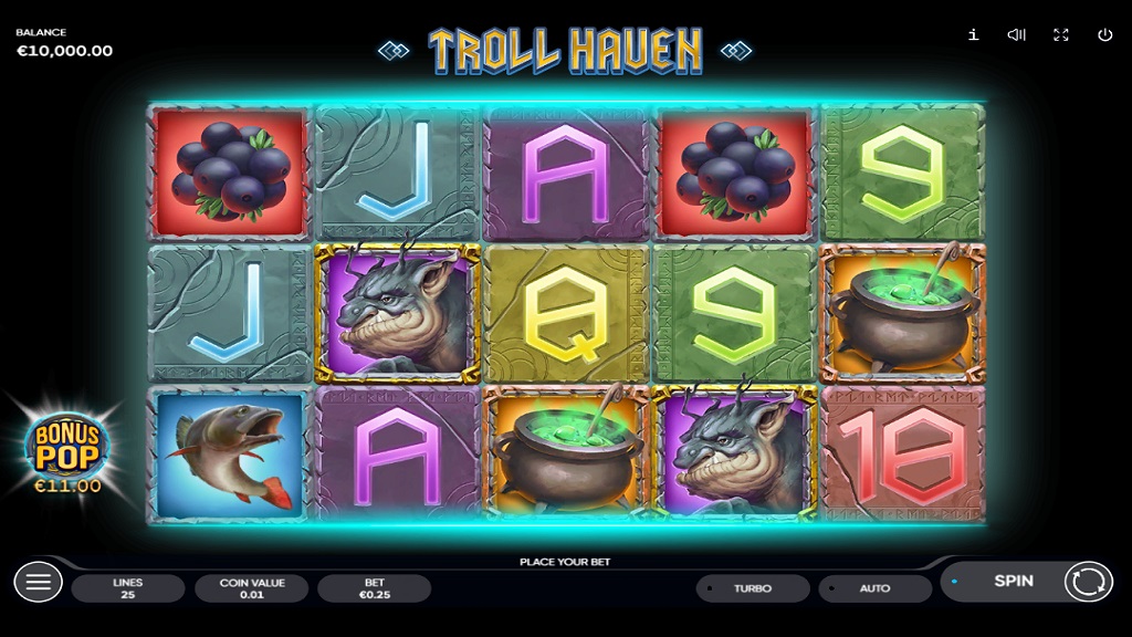 Screenshot of Troll Haven slot from Endorphina
