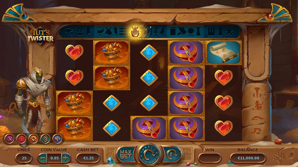 Screenshot of Tut's Twister slot from Yggdrasil Gaming