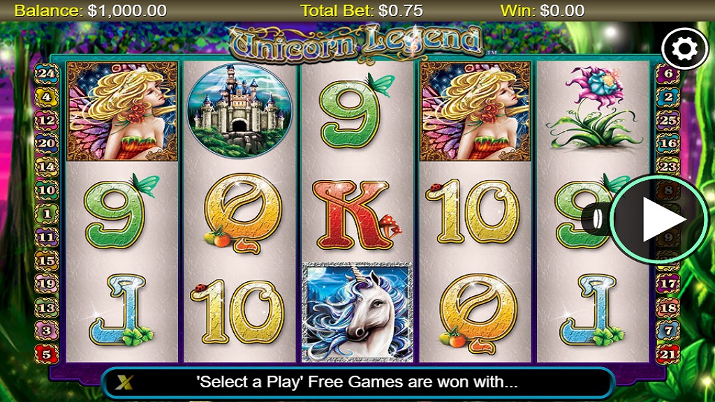 Screenshot of Unicorn Legend slot from NextGen Gaming