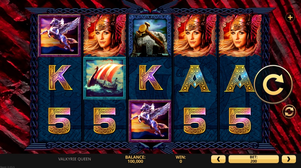 Screenshot of Valkyrie Queen slot from High 5