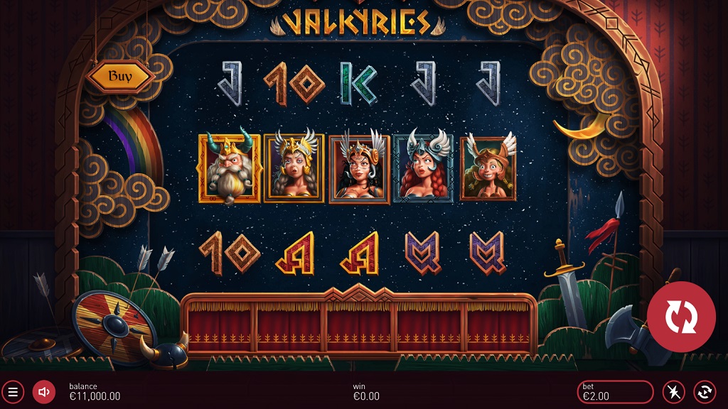 Screenshot of Valkyries slot from Yggdrasil Gaming