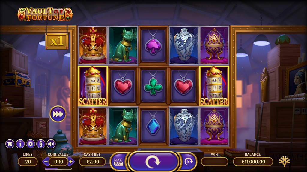 Screenshot of Vault of Fortune slot from Yggdrasil Gaming