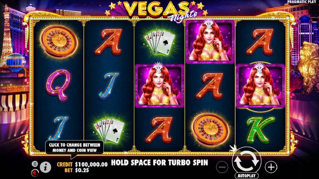 Screenshot of Vegas Nights slot from Pragmatic Play