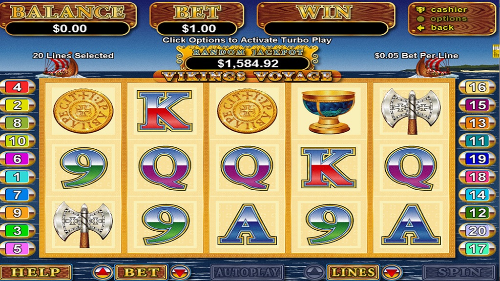 Screenshot of Vikings Voyage slot from Real Time Gaming