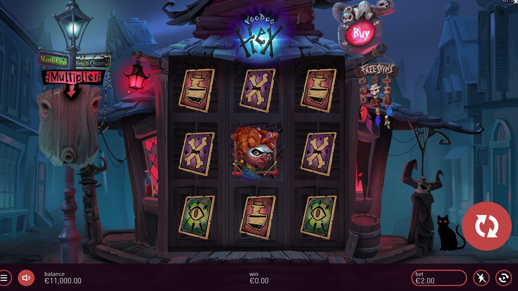 Screenshot of Voodoo Hex slot from Yggdrasil Gaming