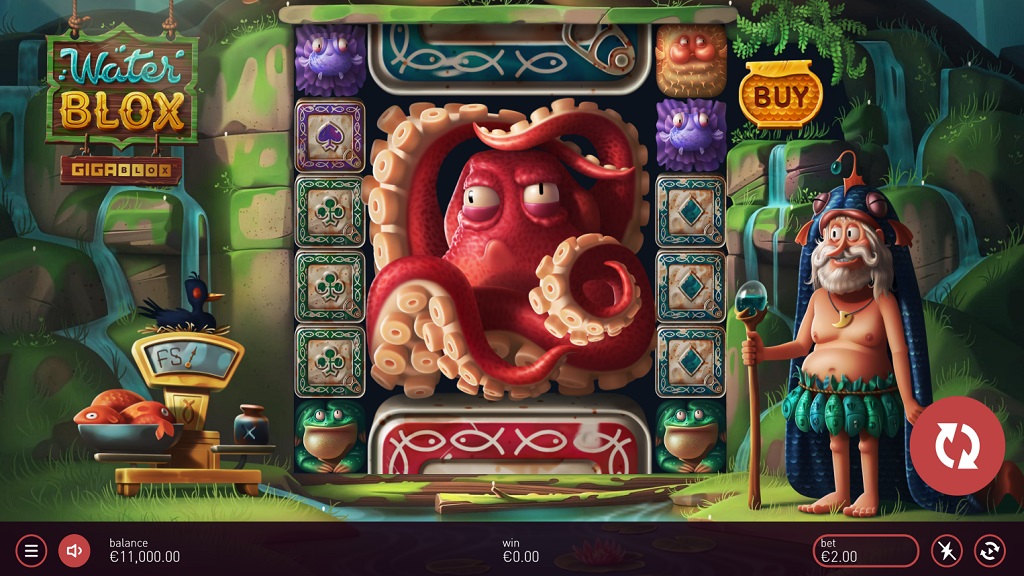 Screenshot of Water Blox Gigablox slot from Yggdrasil Gaming