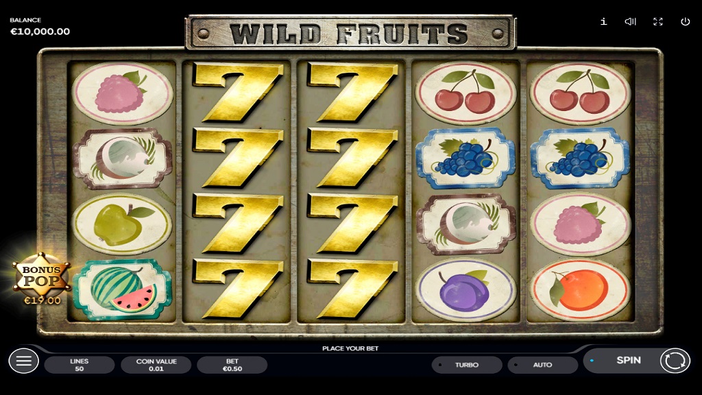 Screenshot of Wild Fruits slot from Endorphina