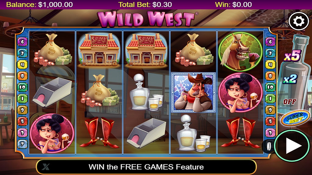 Screenshot of Wild West slot from NextGen Gaming