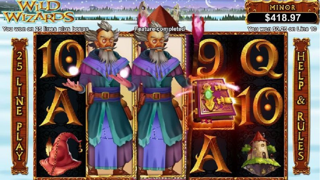 Screenshot of Wild Wizards slot from Real Time Gaming