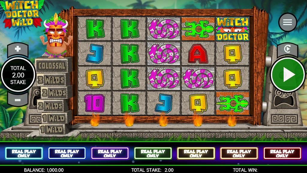Screenshot of Witch Doctor Wild slot from Core Gaming