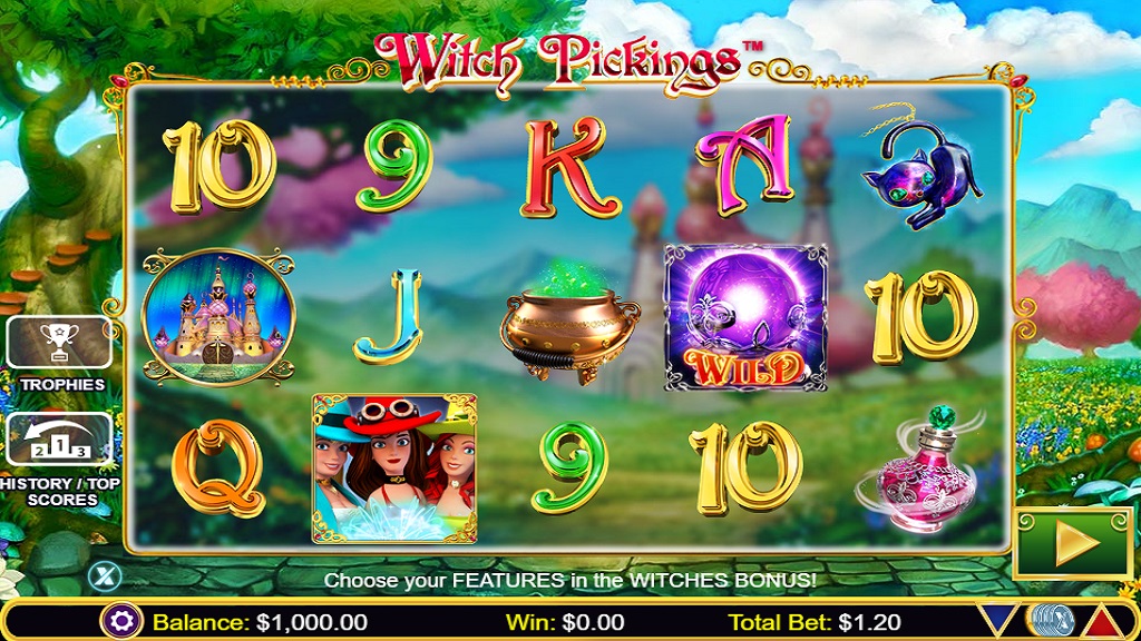 Screenshot of Witch Pickings slot from NextGen Gaming