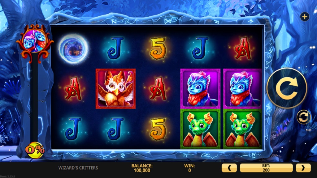 Screenshot of Wizards Critters slot from High 5