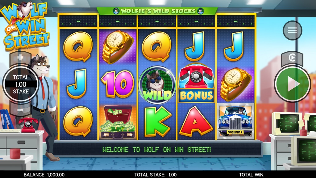 Screenshot of Wolf on Win Street slot from Core Gaming