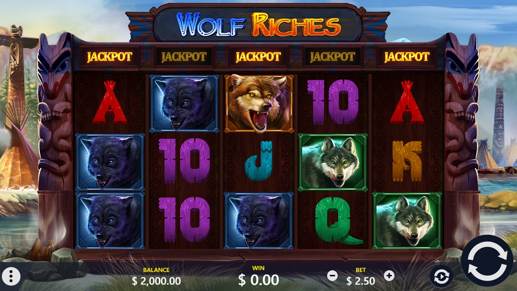 Screenshot of Wolf Riches slot from Pariplay