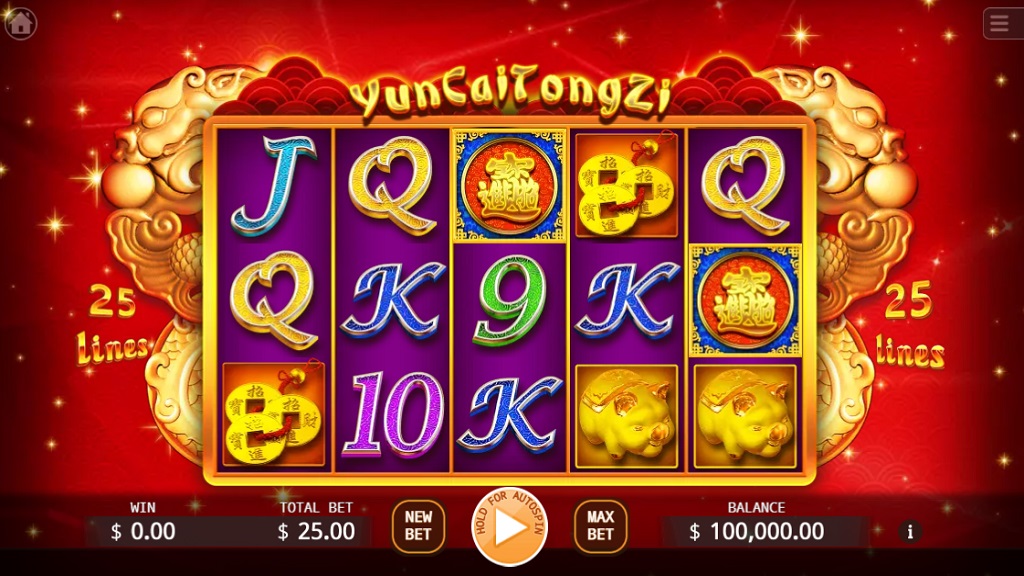 Screenshot of Yun Cai Tong Zi slot from Ka Gaming