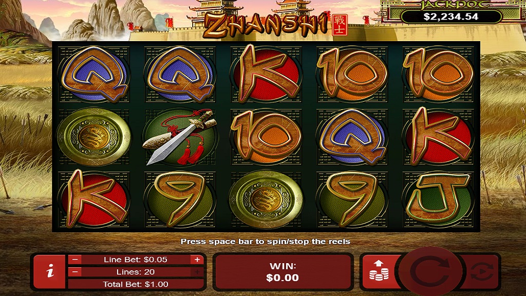 Screenshot of Zhanshi slot from Real Time Gaming