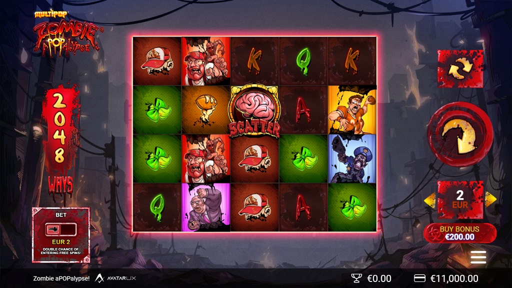 Screenshot of Zombie aPOPalypse slot from Yggdrasil Gaming