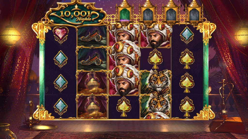 Screenshot of 10001 Nights slot from Red Tiger Gaming