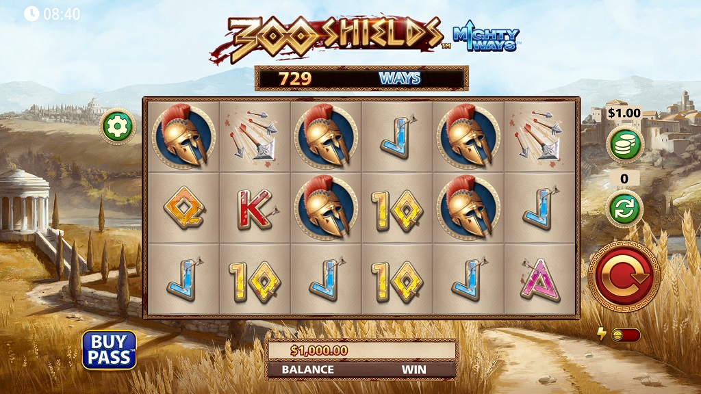 Screenshot of 300 Shield Mighty Ways slot from SG Gaming