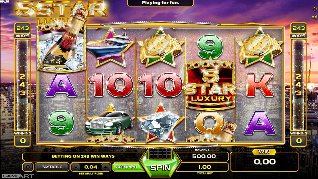 Screenshot of 5 Star Luxury slot from GameArt