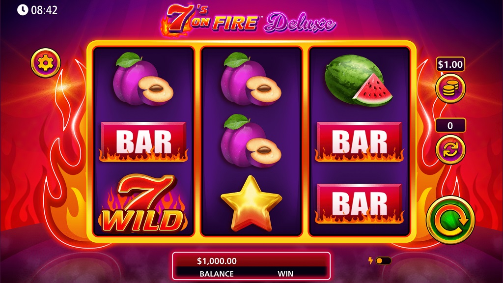 Screenshot of 7s on Fire Deluxe slot from SG Gaming