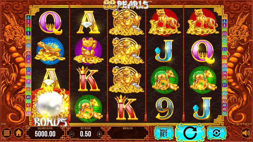 Screenshot of 88 Pearls slot from Synot