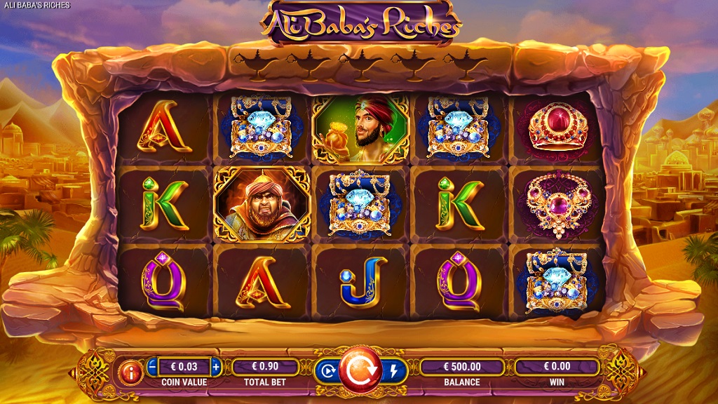 Screenshot of Ali Baba's Riches slot from GameArt