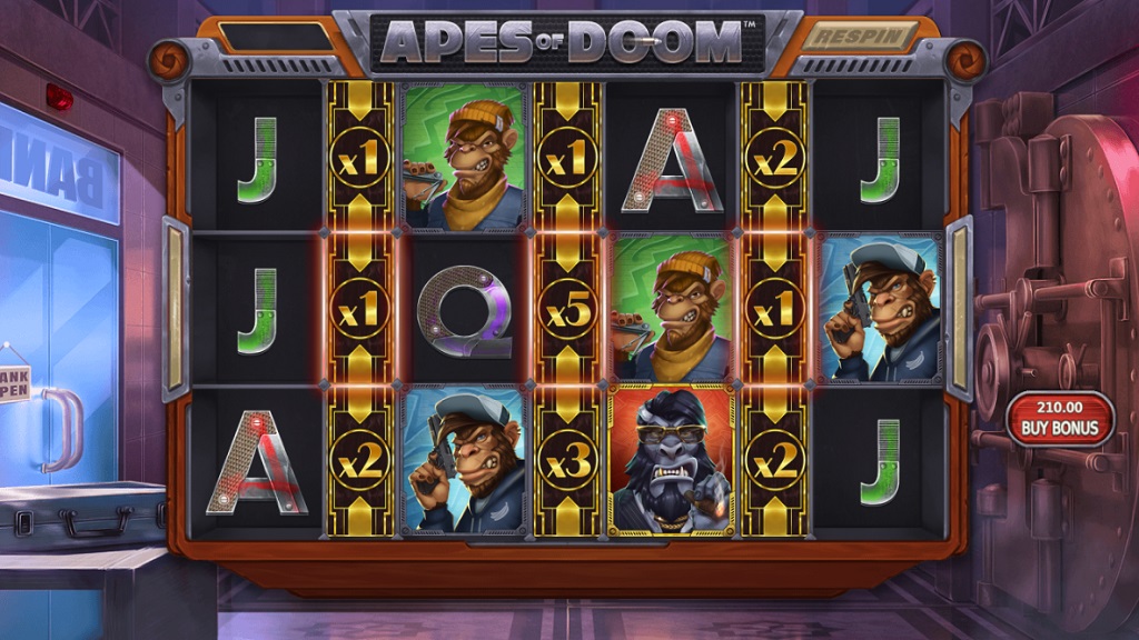 Screenshot of Apes of Doom slot from StakeLogic