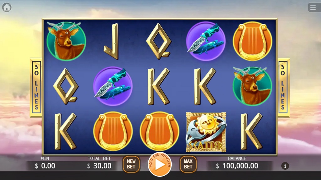 Screenshot of Apollo and Artemis slot from Ka Gaming