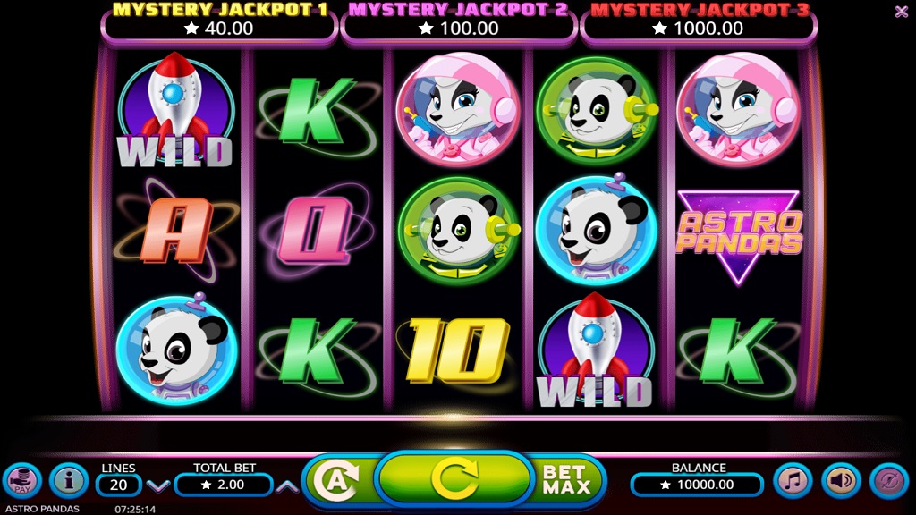 Screenshot of Astro Pandas slot from Booming Games