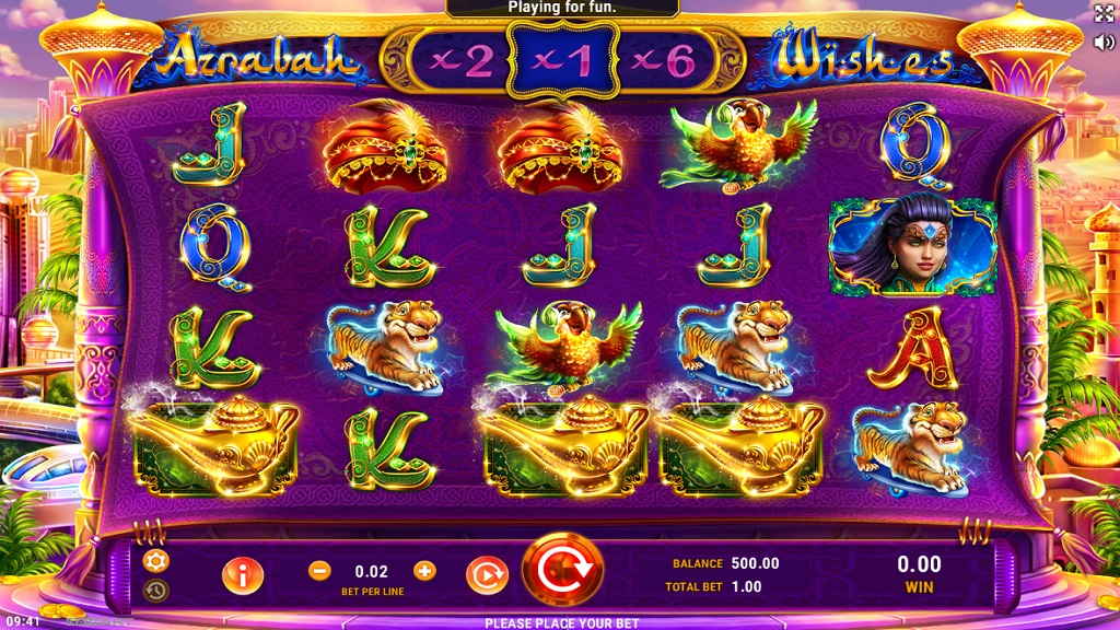 Screenshot of Azrabah Riches slot from GameArt