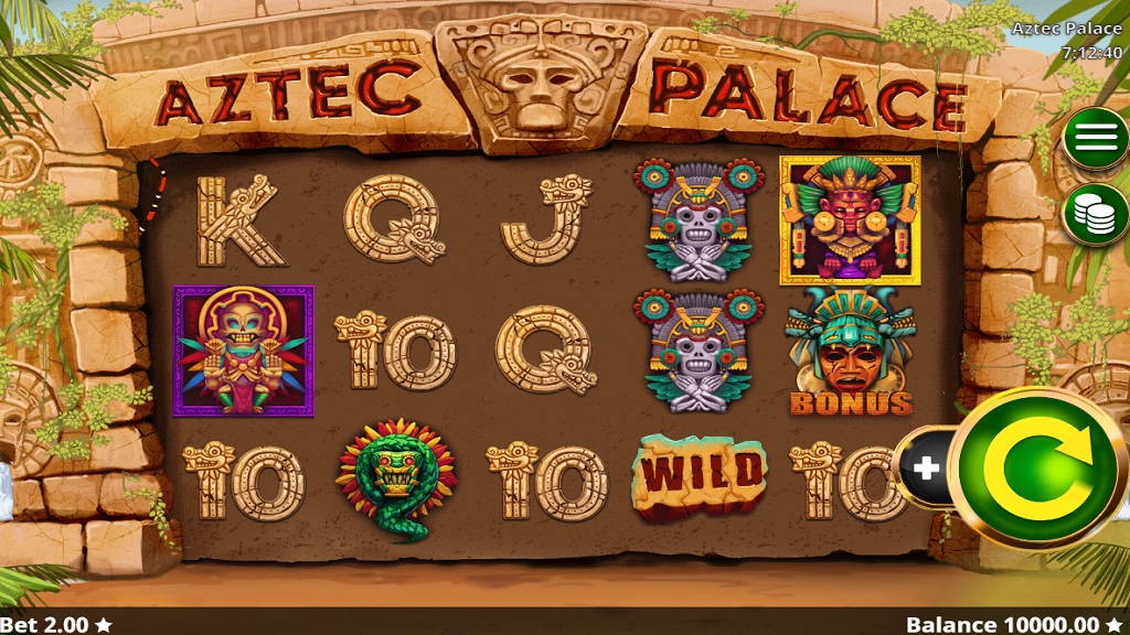 Screenshot of Aztec Palace slot from Booming Games