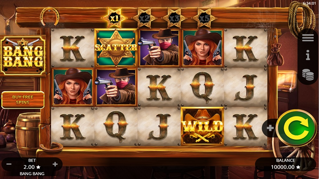 Screenshot of Bang Bang slot from Booming Games