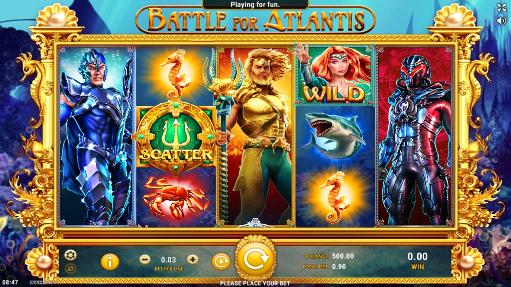 Screenshot of Battle For Atlantis slot from GameArt