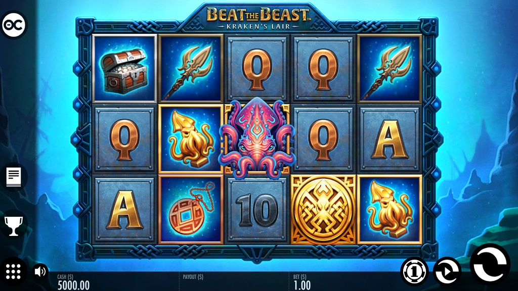 Screenshot of Beat the Beast - Krakens Lair slot from Thunderkick